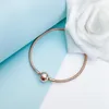 Luksusowa bransoletka do uroku różowego złota na chwile pandora łańcuch węża bransoletki projektant biżuteria dla kobiet dziewczyny koraliki prezent