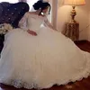 Vestido De novia con volantes en cascada, Vestido De novia De manga larga con apliques De encaje, vestidos De novia De lentejuelas, Iglesia Formal De talla grande, Vestido De Novi321P