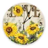 Horloges murales tournesol fleur papillon rétro horloge moderne pour la maison bureau décoration salon salle de bain décor suspendu montre