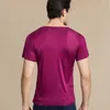 Herren T-Shirts SuyaDream Herren Basic T-Shirt Naturseide V-Ausschnitt Solide Kurzarmhemden Weiß Schwarz Grau Frühling Sommer Top 230617