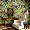 Wallpapers Style American Vintage Rustic Wallpaper Roll Dark Green Big Floral 3d Wall Paper For Background Bedroom Decals