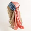 Foulards Nejanhom 35x35 pouces soie toucher femmes écharpe femmes carré comme cheveux tête enveloppement de couchage Satin foulard