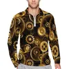 Men's Polos Steampunk Print Casual Polo Shirts Brass Gears T-Shirts Long Sleeve Custom Shirt Autumn Y2K Oversized Tops Gift Idea 230617