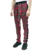 Byxor 2020 Nya modemän svettbyxor Hip Hop Pants Red Plaid Streetwear dragkedja Slim Pencil Pants Men byxor joggerbyxor