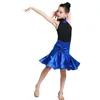 Abbigliamento da palcoscenico Vestito da ballo latino per ragazze Senza maniche Competizione per sala da ballo Pratica Tango solido Costumi di performance moderna