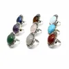 Grote Natuurlijke Quartz Stenen Ringen Retro Sieraden Reiki Amethist Paars Kristal Groen Opaal Knuckle Finger Ring Vrouwen Gift