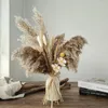 Decorative Flowers Dried Pampas Grass Bouquet For Boho Home Decor Brown Wedding Arrangements Office Table Farmhouse
