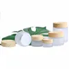 Frosted Glass Jar Cream Bottles Round Cosmetic Jars Hand Face Cream Bottle with Wood Grain Cap 5g-10g-15g-30g-50g-100g Fnsrm