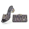 Dress Shoes Doershow Italian And Bags To Match With Bag Set Decorated Rhinestone Nigerian Women Wedding HJG1-15