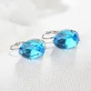 Dangle Lustre Mode Boucles D'oreilles 925 Bijoux En Argent Ovale Zircon Gemstone Drop Boucle D'oreille pour les Femmes De Mariage Promesse Partie Accessoires En Gros 230617