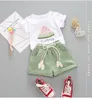 Наборы одежды Bibicola Summer Girls Set Set 2pcs Trade Cloid Cottom Cotton Comment Cartoon Cartoin