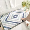 Mats Bathroom Doormats Household Water Absorption Nonslip Thickened Stripe Mats Modern Minimalist Style Carpet Machine Washable Rug