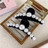 Hair Clips Charms Black Velvet Imitation Pearl Love Large Claw Headdress Hairpin Catch For Women Temperament Accessories