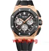 Designer Men's Six-pin Multi-function Mechanical Movement 44mm Size 15.5mm Thickness Stainless Steel Rubber Strap Sports Watch No Timing Function