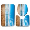 Matten Zeester Shell 3-delige badkamermattenset Ocean Series Antislipbadmat Toiletbrilhoes Tapijt voor Home Decor Printing Deurmat