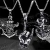 Pendant Necklaces 316L Stainless Steel Chain Alloy Hip Hop Necklace Skull Anchor Tiger Men's Punk Fashion Jewelry