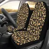 Fundas de asiento de coche Leopard 2 Pc Animal Print Cheetah Pattern Front Cute SUV Protector Accesorio Decoración