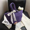 Beach Bags 2023 New Handwoven Handheld Bag Women's Vine Woven Vegetable Basket Small and Fresh Art Simple Style