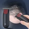 Aparador de cabelo Recarregável Careca Clipper 0 MM T Aço Lâmina Cortador Barbearia Aparador de Cabelo Profissional Para Homens Kits Barba 3 Guia Pentes Mini 230617