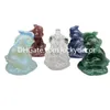 Geluk Rijkdom Symbolen Zitten Baby Olifant Sculptuur Decor Heerlijk Natuurlijk Groen Blauw Aventurijn Aardbei Kwarts Kristal Synthetisch Opaliet Dier Standbeeld Geschenken