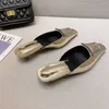 Slippare Silver Comfort Muller Loafers 2023 Summer Nya Sandaler Half Slipper For Women Oute Wear Mid Heel Elegant Party Dress 230511