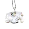 Kedjor Natural Abalone Shell Necklace Pendant Cartoon Elephant Shape Exquisite Charms för smycken Making Diy Accessories Gifts