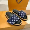2324 Designers Pool Pillow Mules Women Sandals Sunset Flat Comfort Mules Padded Front Strap Slippers Fashionable Easy-to-wear Style Slides new L