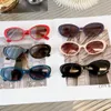 Oval sunglasses designer sunglasses women retro sunglasses multicolor optional Mirror leg letter mark Lovely woman Sweet style UV400 brand glasses