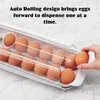 Storage Bottles Rolling Egg Holder Refrigerator Dispenser Kitchen Stackable Box Organizer Container