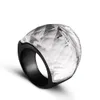 Pierścień Solitaire Zmzy Fashion Black Duże pierścienie dla kobiet biżuteria ślubna Big Crystal Stone Pierścień 316L Stal nierdzewna Anillos 230617