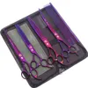 Schaarschaar voor honden 8 inch Purple Dragon Japan 440C Pet verzorging schaar Chunker Shears Dog Dunning Shears Curved Add Case Z3015