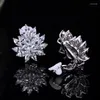 Dos Boucles D'oreilles ThreeGraces Superbe Zircon Cubique Argent Couleur Élégant Non Percé Clip Sur Pour Les Femmes Chic Bijoux De Fête De Mariée EJ0037