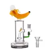 Unique Narguilé Forme De Banane Verre Brûleur À Huile Bongs Pommeau De Douche Perc Percolateur 14mm Joint Femelle Huile Dab Rigs Bong Avec Tuyaux De Brûleur À Huile En Verre Mâle