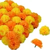 120PCS Artificial Marigold Flower Heads Bulk , Silk Artificial Flowers for DIY for Diwali Indian Festival Mexican Festival DIY Marigold Garland Wedding Decor 5cm
