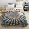 Blanket Summer Flower Print Towel Blanket Cotton Sofa Bedspread 200*230 Double-sided Yarn-dyed for Home Travel R230617