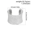 Pulseira Vintage Water Ripples Alloy Cuff Bracelets For Women 2023 Fashion Geometry Short Big Bangles Party Manchette Statement Jewelry