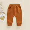 Broek geboren Baby Jongens Meisjes Elastische taille Verstelbaar Trekkoord Effen vrijetijdsstijl Losse pasvorm Lange broek 03T 230617