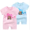 Designer bébé barboteuses à manches courtes vêtements d'escalade coton nouveau-né fille garçon combinaison pyjama mignon dessin animé tout-petits enfants vêtements