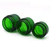 Green Glass Jar Cosmetic Lip Balm Cream burkar Runda glasprovet med inre PP -foder 20g 30g 50g kosmetisk burk lmtlc