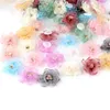 Decorative Flowers 6/12pcs 4.5cm Organza Multi-layer Flower Head DIY Hair Headdress Garment Clothing Accessories Handmade