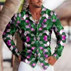 Camisas casuais masculinas outono moda oversized para homens estampa de leopardo botão top manga longa roupas masculinas praia e blusas