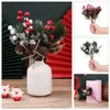 Dekorativa blommor 5st högkvalitativa DIY Holly Xmas Tree Christmas Ornament Artificial Flower Fake Snow Frost Cone Berry Pine Branch