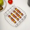 1 Set 430 Stainless Steel Air Fryer Rack With 4 Roast Meat Picks, Grill Air Fryer Accessories, Cooking Rack For Oven Microwave Baking, Kitchen Accessories