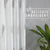 Tende Cdiy Tende moderne bianche trasparenti per soggiorno Foglie ricamate Tenda in voile Camera da letto Bagno Tende in tulle Tende per finestre