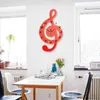 Wandklokken Creative Mute Modern Design Grote klok Muzieknoten Hout Materiaal Digitaal Home Decor Orloge Murale Moderne