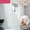 Curtains Fish Town Feel Smooth and Soft Touch Luxurious Chiffon Solid Sheer Curtains for Living Room Bedroom Window Voiles Tulle Curtain