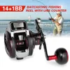 BAITCASTING REELS ALL METAL 141BB VÄNSTER/höger fiskrulle med LED Digital Display Electronic Fishing Line Counter Reel 6.3 1 Cast Reel 230617