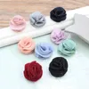 Grampos de cabelo atacado 50 pçs 22mm feitos à mão flatback chiffon flores artesanato botão remendo adesivo ajuste vestuário sapatos jóias ornamento