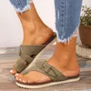 Pantoufles femmes 2023 été mode plat bout ouvert talon bas confortable tongs chaussures solides pour Sandalias De Mujer