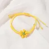 Bağlantı Bilezikleri Sevimli Renkli Daisy Kadınlar için Kızlar Ayarlanabilir El Yapımı Örgülü Halat Zincirleri Çiçek Bilezik Tatlı Takı Armbanden